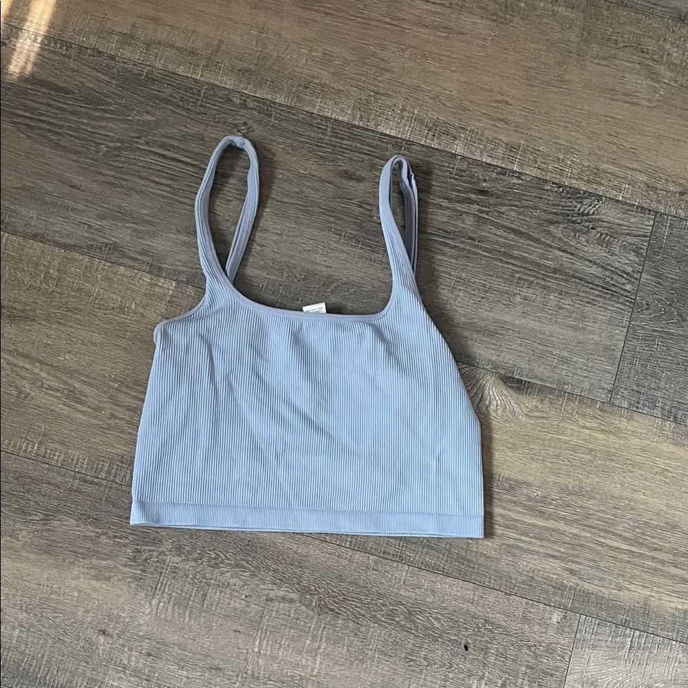 Bozzolo Sky Blue Ribbed Tank Top